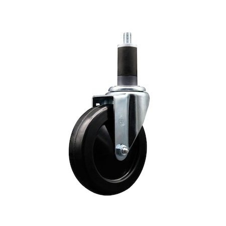 Service Caster 5'' SS Hard Rubber Wheel Swivel 1-1/4'' Expanding Stem Caster SCC-SSEX20S514-HRS-114